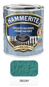 Farba do metalu na rdzę Hammerite młotkowy zielony 2,5L