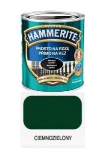 Farba do metalu na rdzę Hammerite półmat zielony ciemny 0,25 l
