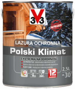 Lazura ochronna V33 Polski klimat ekstremalnie odporna 0,75 l biały